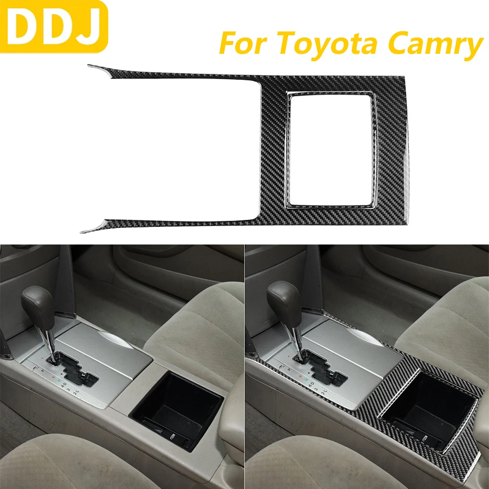 

Для Toyota Camry 2007-2011 углеродное волокно, центральный ящик для хранения переключения передач, панель, рамка, накладка, автомобильные аксессуары, декоративная наклейка