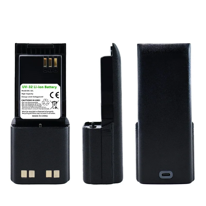 High-Capacity BC-32L 3800mAh 7.4V Rechargeable Battery for Baofeng UV-32 UV-32 Pro DM-32 DM-32UV Walkie Talkie Type-C Charging