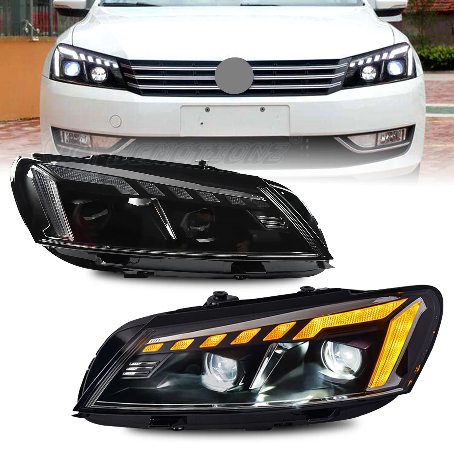 

Car Assembly Accessories Front Lamps VW 2011-2015 Start up Animation DRL LED Headlights for Passat B7
