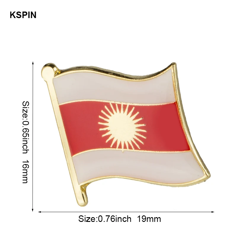Jezidi-Flagge Metall-Anstecknadel Flaggen-Pin Abzeichen
