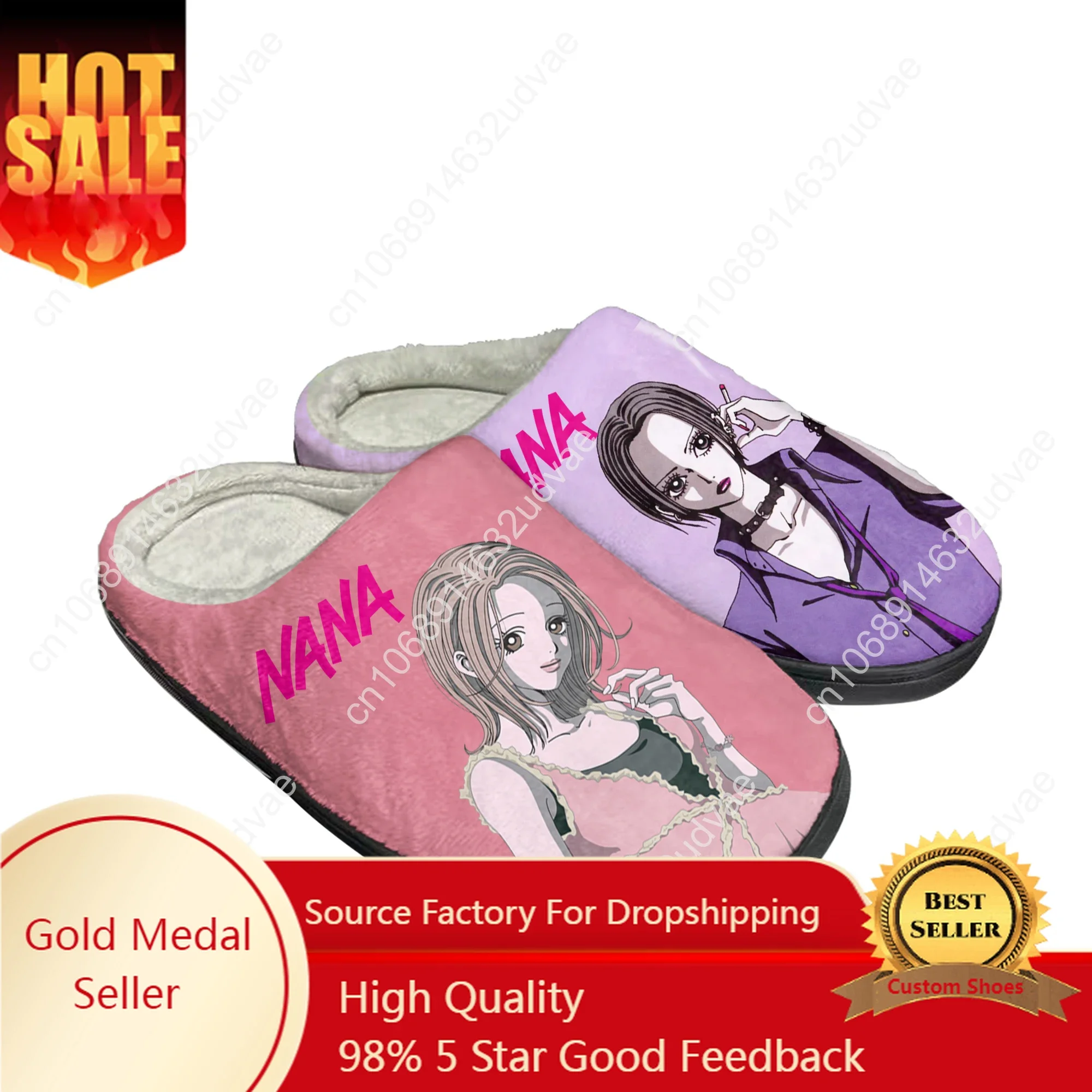 NANA Osaki Komatsu Shoujo Comics Home Cotton Custom Slippers Mens Womens Sandals Plush Casual Keep Warm Shoes Thermal Slipper