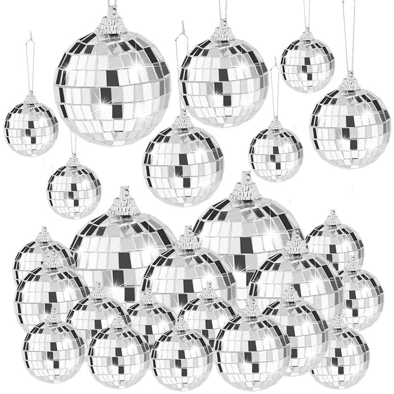 

5/10PCS Christmas Day Birthday Glass Mirror Ball Pendant Disco Themed Party Reflective Laser Ball Decoration Supplies