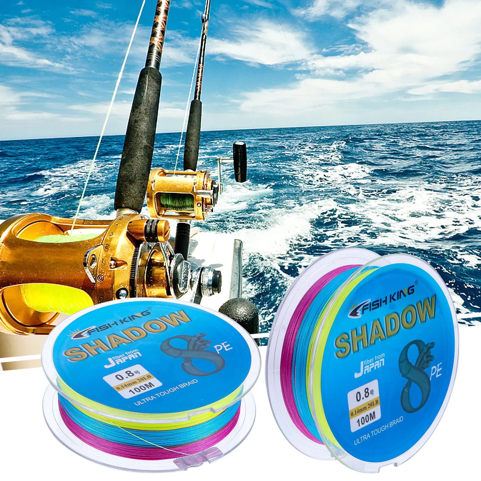 

Low Memory Fishing Line 8 Strands Colorful Nylon Cord Extra Fishing Line For Bow Surf Ice Fishing Tools