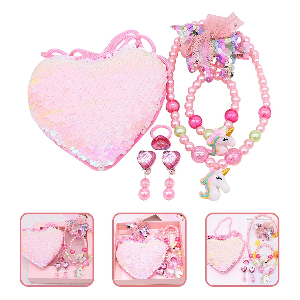 Accessories Unicorn Necklace Child Little Girl Jewelry Pearls Plastic for Girls