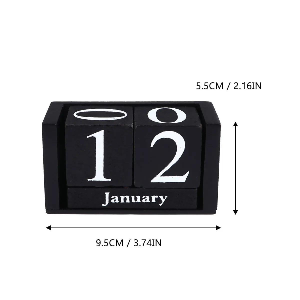 Wood Block Perpetual Calendar Vintage Style Desktop Month Date Display Office Decor Vintage Calendar