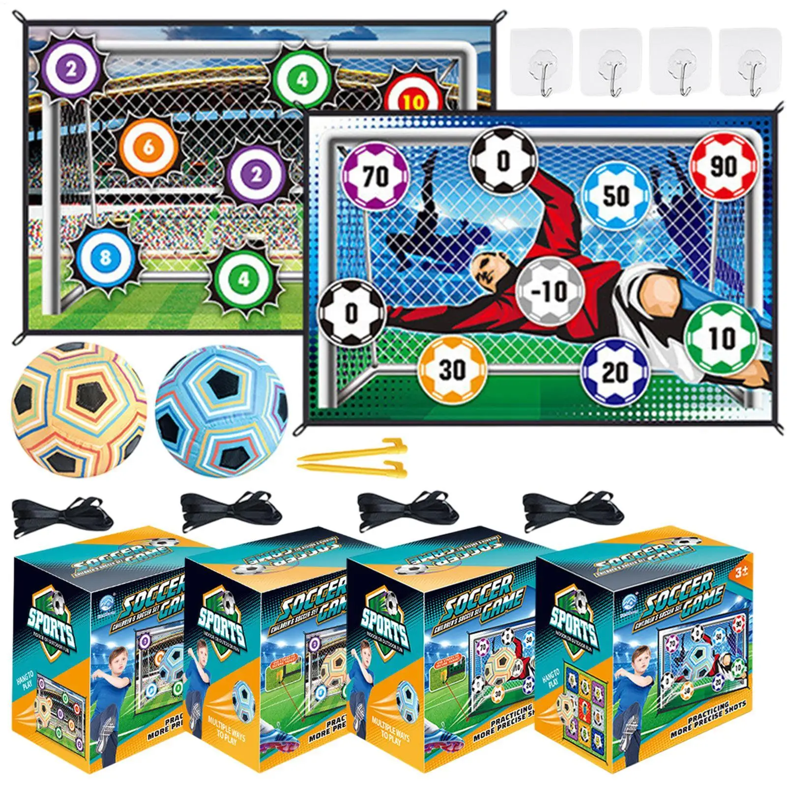 Soccer Training Equipment Set Soccer Ball Game Set for Kids Boys Toss Soccer Goal Game With 1 Ball 1 Flannel Target And 2 Ground
