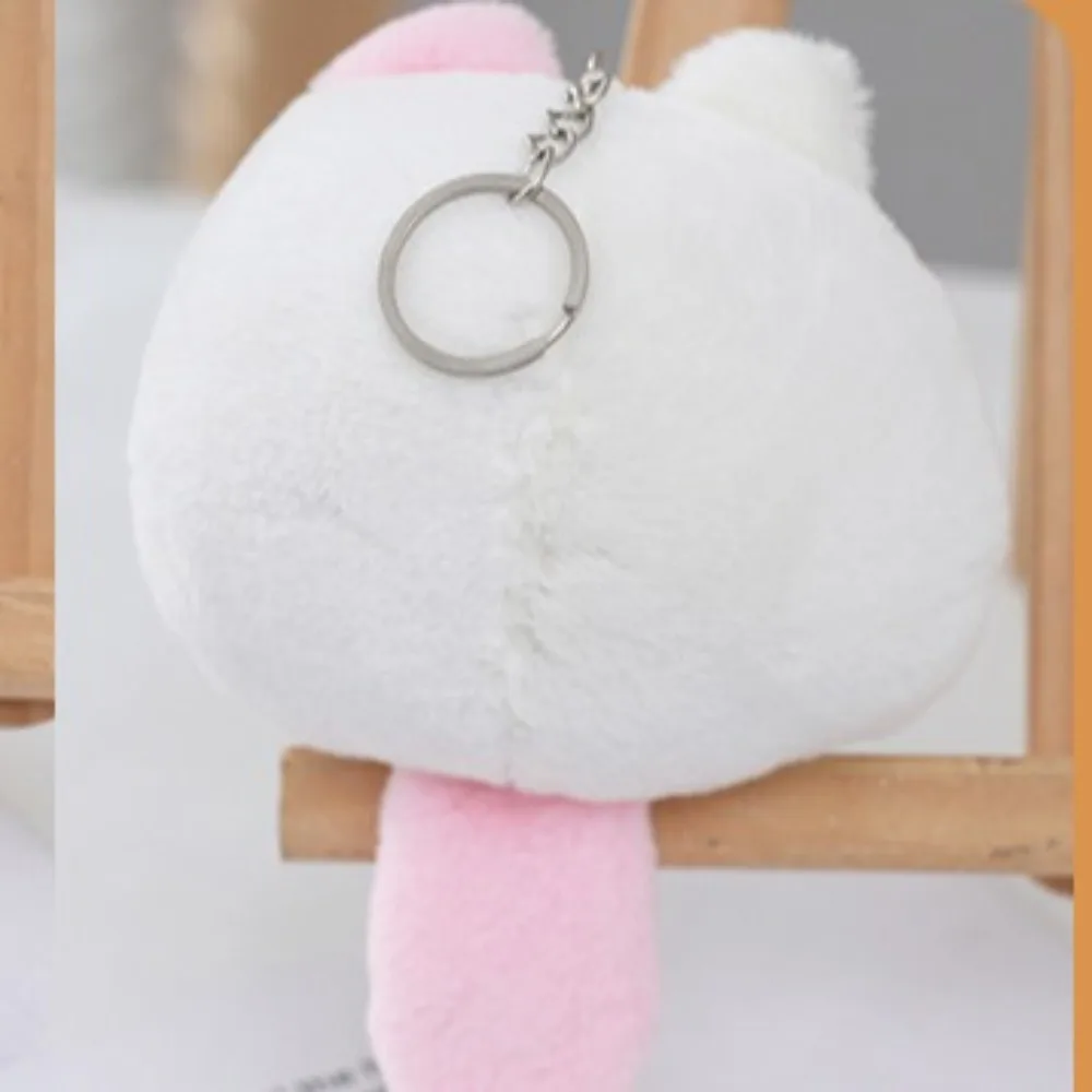

Small Squeak Long Tailed Cat Plush Keychain Kawaii Cute Hanging Pendant Plush Doll Soft Stuffed Cat Key Chain for Girl's Bag
