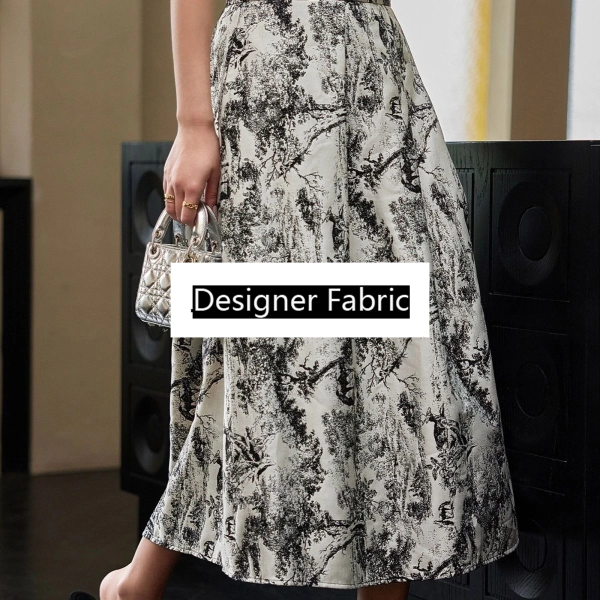 Niche Designer Fashion Doppelseitiger, garngefärbter Jacquard-Stoff, hochwertiger Bekleidungsstoff, 1 Meter