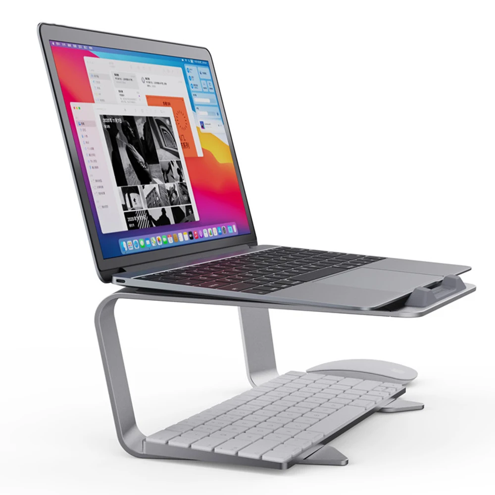 

Double-Layer Aluminum Laptop Stand, Portable Notebook Support, Macbook Pro, iPad Air, Computer, Tablet Riser Bracket