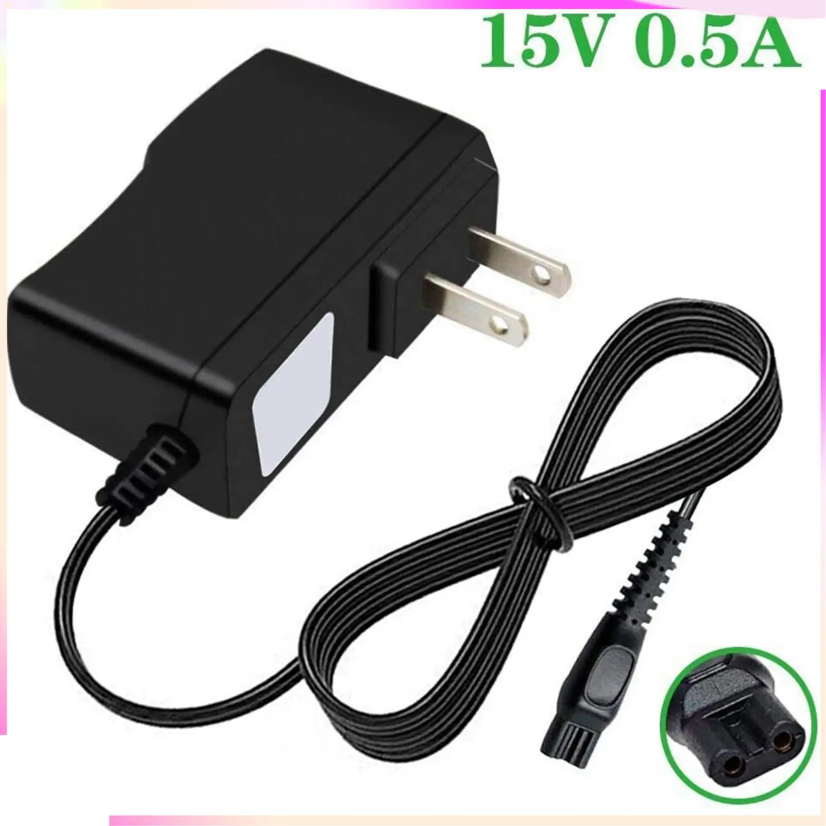 

B26B 2X For -HQ8505 Norelco 7000 5000 3000 Series Electric Shaver, Beard Trimmer Adapter Power Cord US Plug