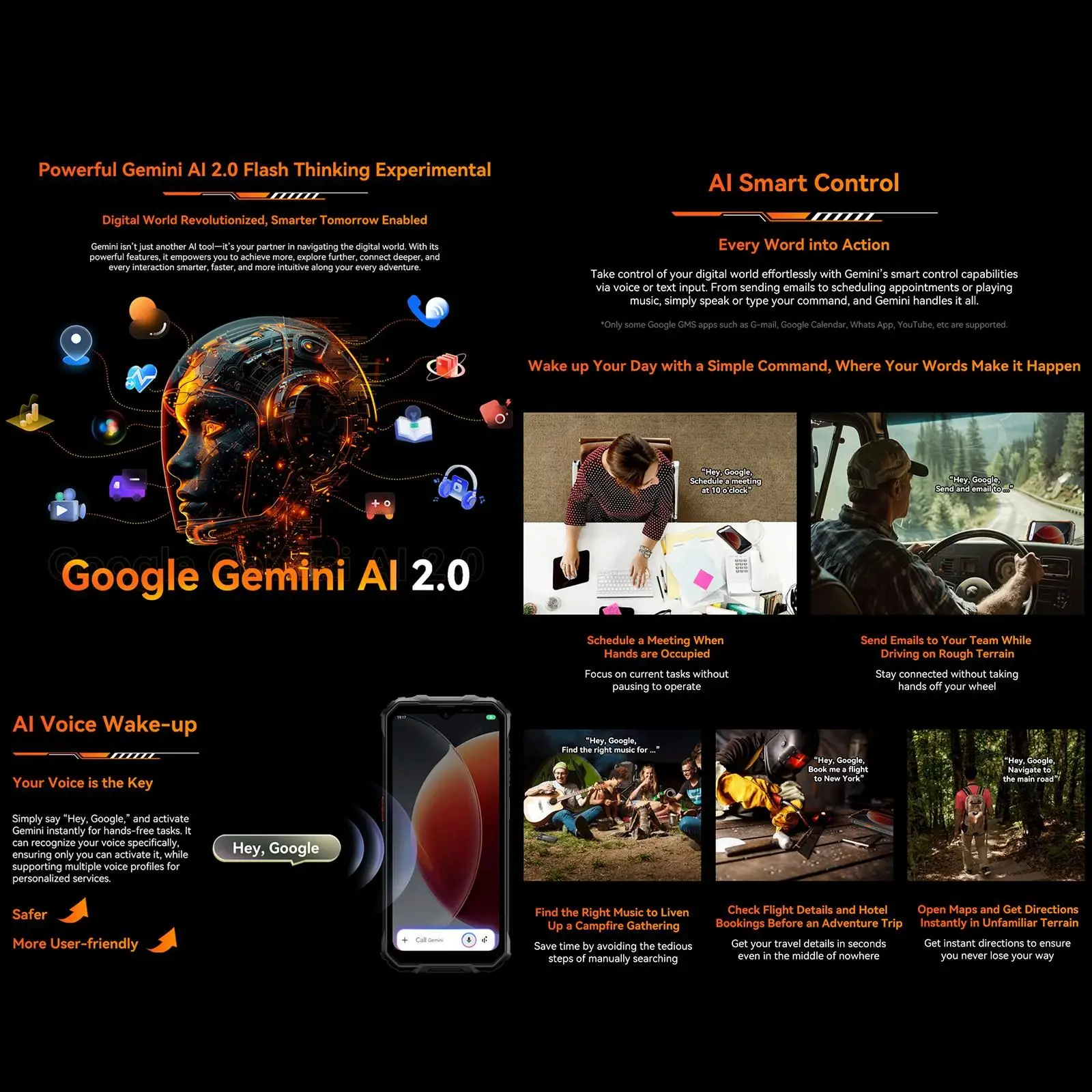 Blackview Oscal Marine 2 هاتف متين 8GB + 256GB 6.56 بوصة HD + عرض 11000mAh أندرويد 15 Unisoc T615 4G NFC الهاتف الذكي