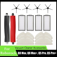 16PCS Replacement Accessories Kit For Roborock Q8 Max, Q8 Max+, Q5 Pro, Q5 Pro+ Vacuum Main Side Brush Hepa Filter Mop Cloth