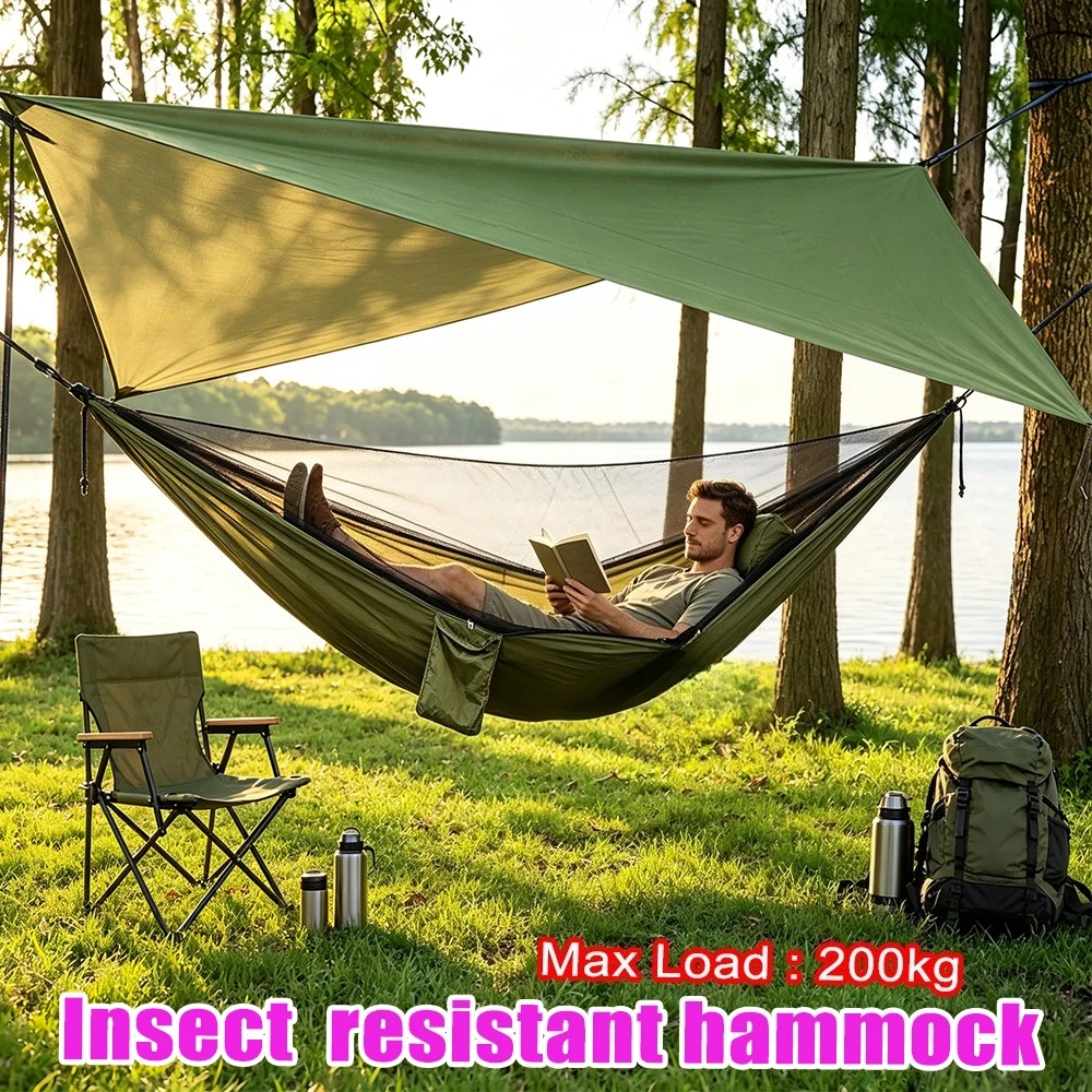 200kg-capacity-outdoor-hammock-with-mosquito-net-rainfly-waterproof-insect-proof-portable-single-double-tree-tent-green