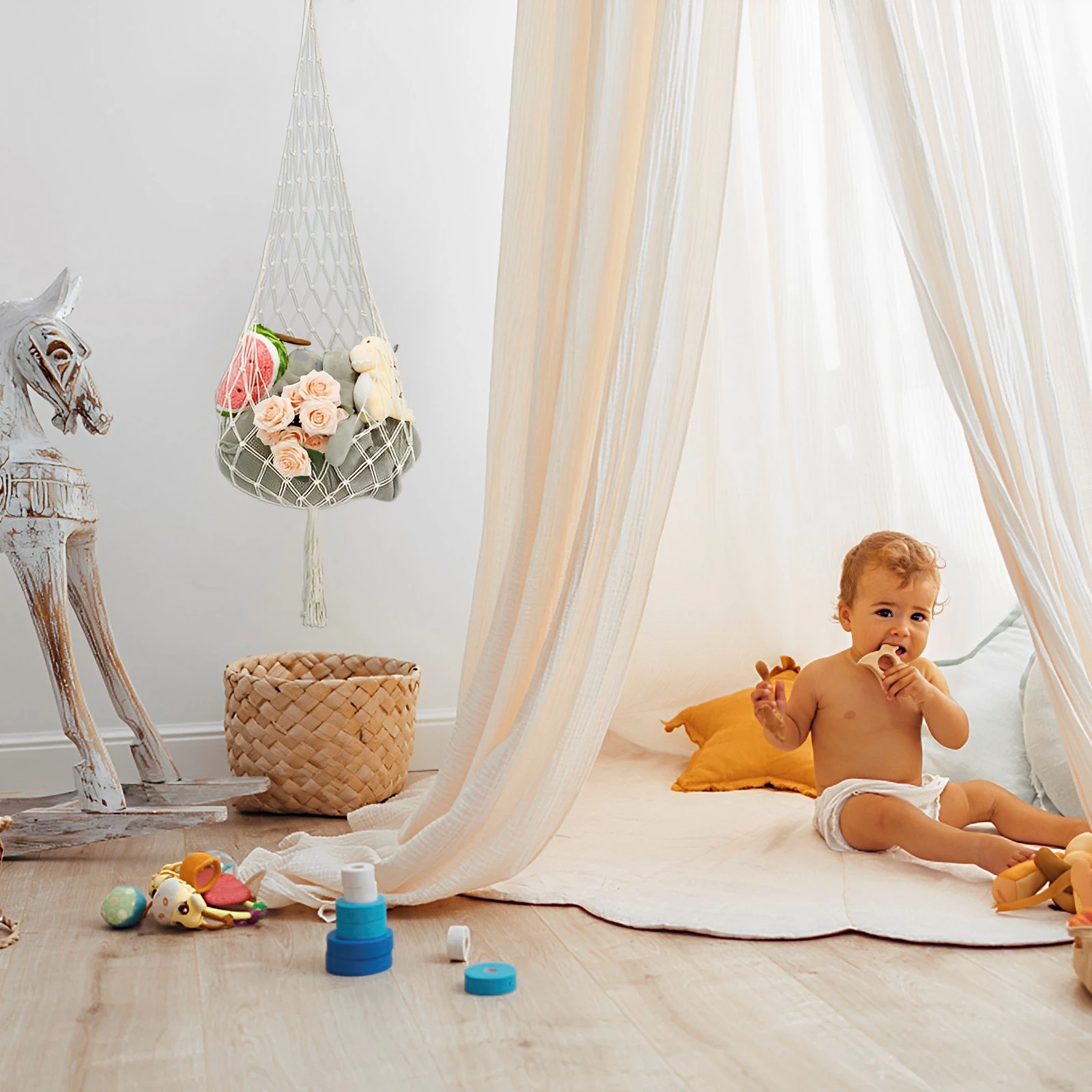 Stuffed Animal Net Hanging Plush Toy Storage Hammock Space Saving Hammock Organizer Net Large Capacity Stuffed Animal Net Holder