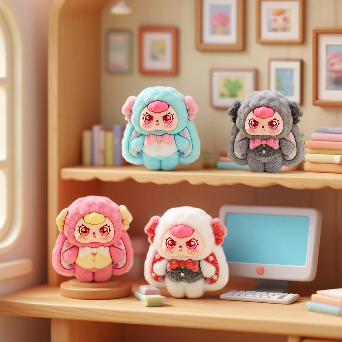 9 قطعة-جديد صغير كارتون الطفل سلسلة ثلاث سنوات لطيف الكرة لعبة مكتب عنصر الزخرفية للاستخدام المكتبي #3