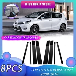 Car Window Trim Cover for Toyota Verso 2010 2016 AR20 2009~2018 EZ S 2013 Black Molding Pillar Posts Stickers Auto Accessories