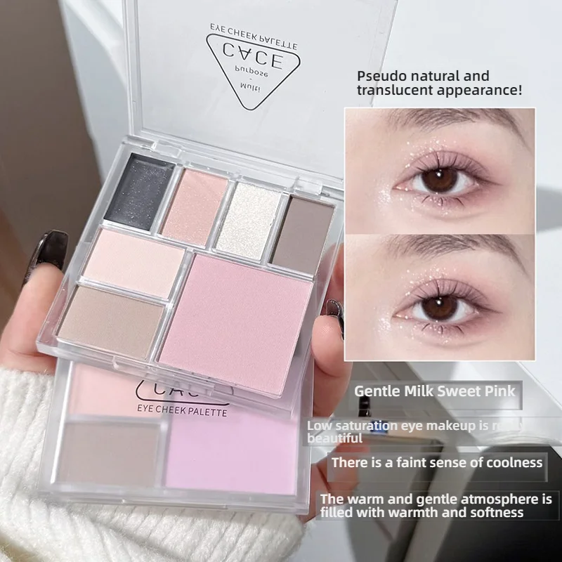Multi-Use Blush & Eyeshadow Palette - All-in-One Face & Eye Makeup, Shimmer & Matte Pink Tones, Direct from Manufacturer