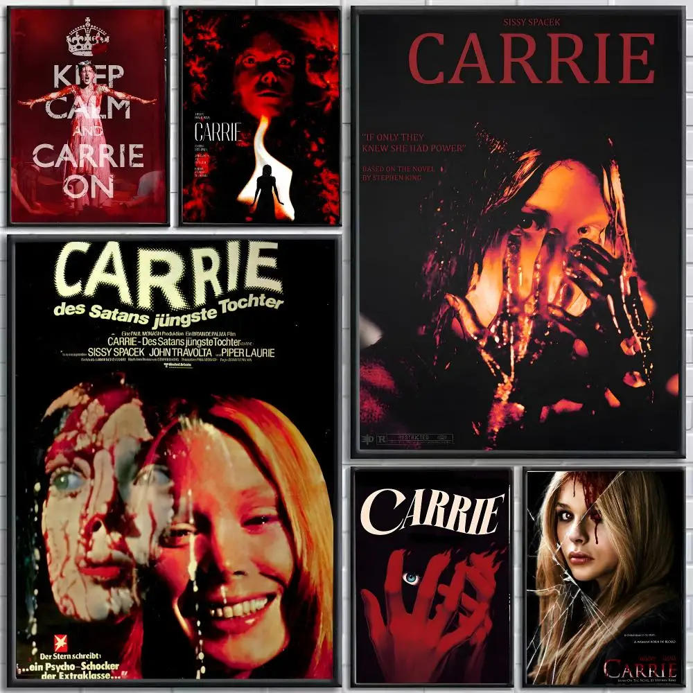 Carrie Poster Self-Adhesive HD Mural Wall Decals, Living Room Bedroom Home Decor Gift