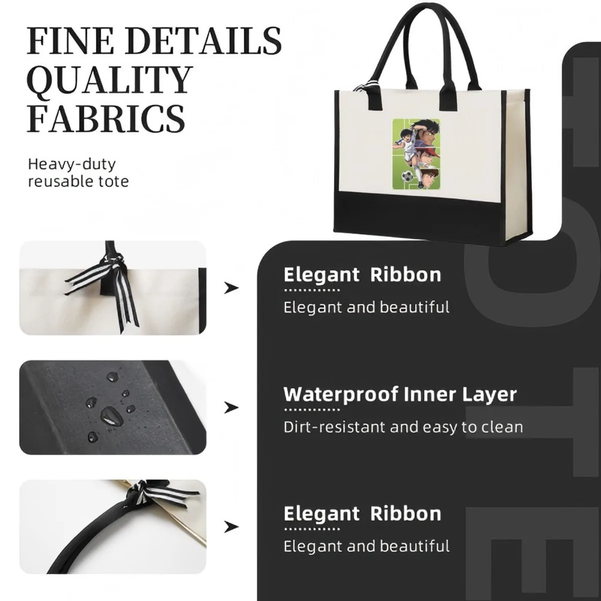 Tsubasa Oozora كابتن Tsubasa 2026 وصول جديد موضة ممارسة واسعة قابلة لإعادة الاستخدام حمل حقيبة نمط طباعة 2 لهجة الثقيلة لار