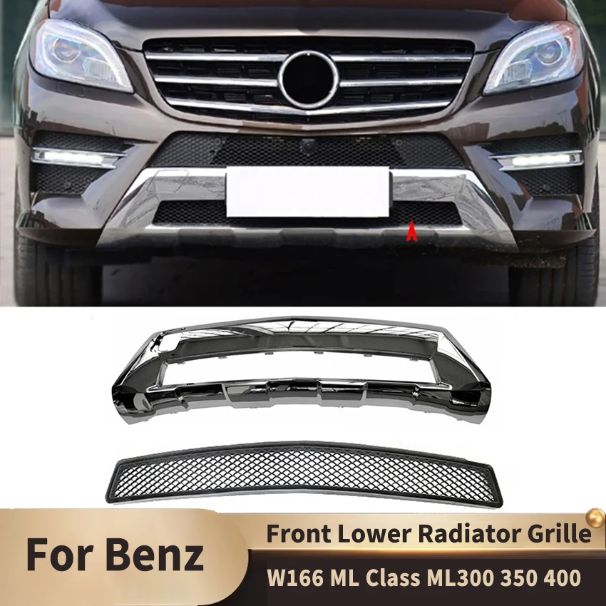 Front Bumper Grille Hood Tuning for Mercedes Benz ML Class W166 ML300 ML350 ML400 A1668855925 A1668858625 Cars Accessories