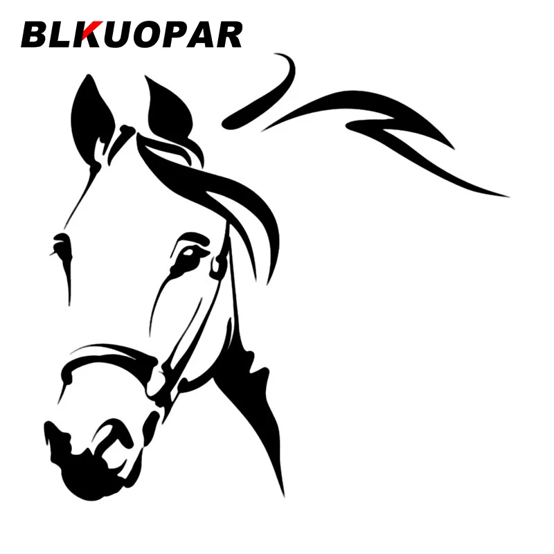 

BLKUOPAR Horse Head Sketches Car Stickers Animal Paintings Decal Sunscreen Die Cut Windows Motorcycle Car Styling