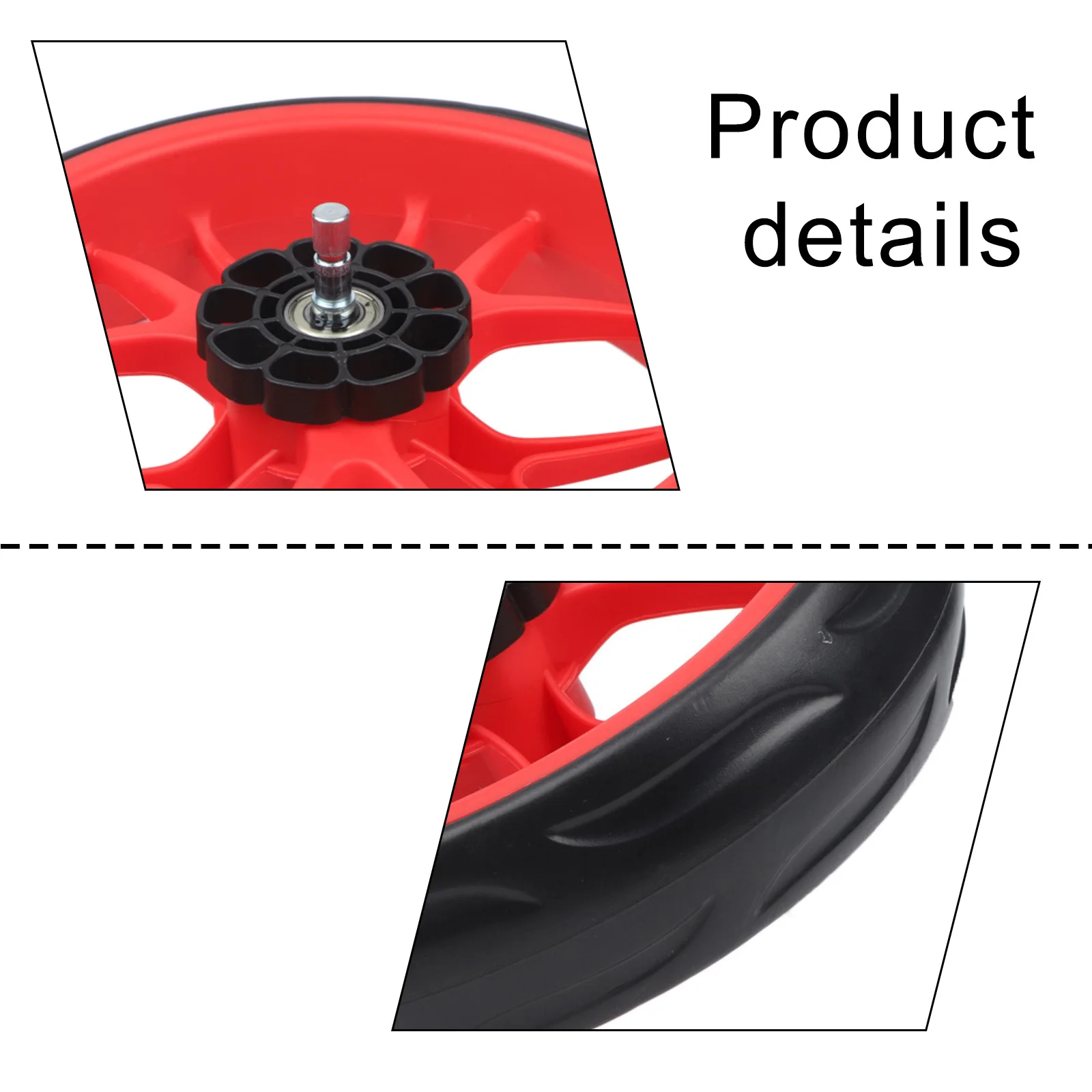 Golf Push Cart Replacement Wheel with EVA Tread for Shock Absorption and Stable Traction Compatible with 10mm Axle
