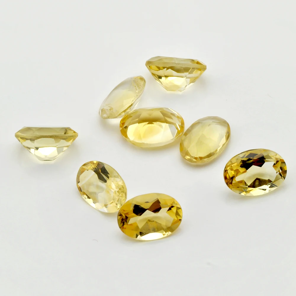 10pcs Lot High Quality Eye Clean Natural Citrine Oval Shape Facet Cut 8x10-13x18mm Factory Wholesale Loose Gemstone For Jewelry