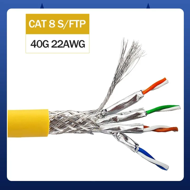 High Speed Ethernet Cable Cat8 RJ45 SFTP 40G 2000MHz Dual Shielded Network Lan Cord Laptop Router Modem Internet Patch Cable