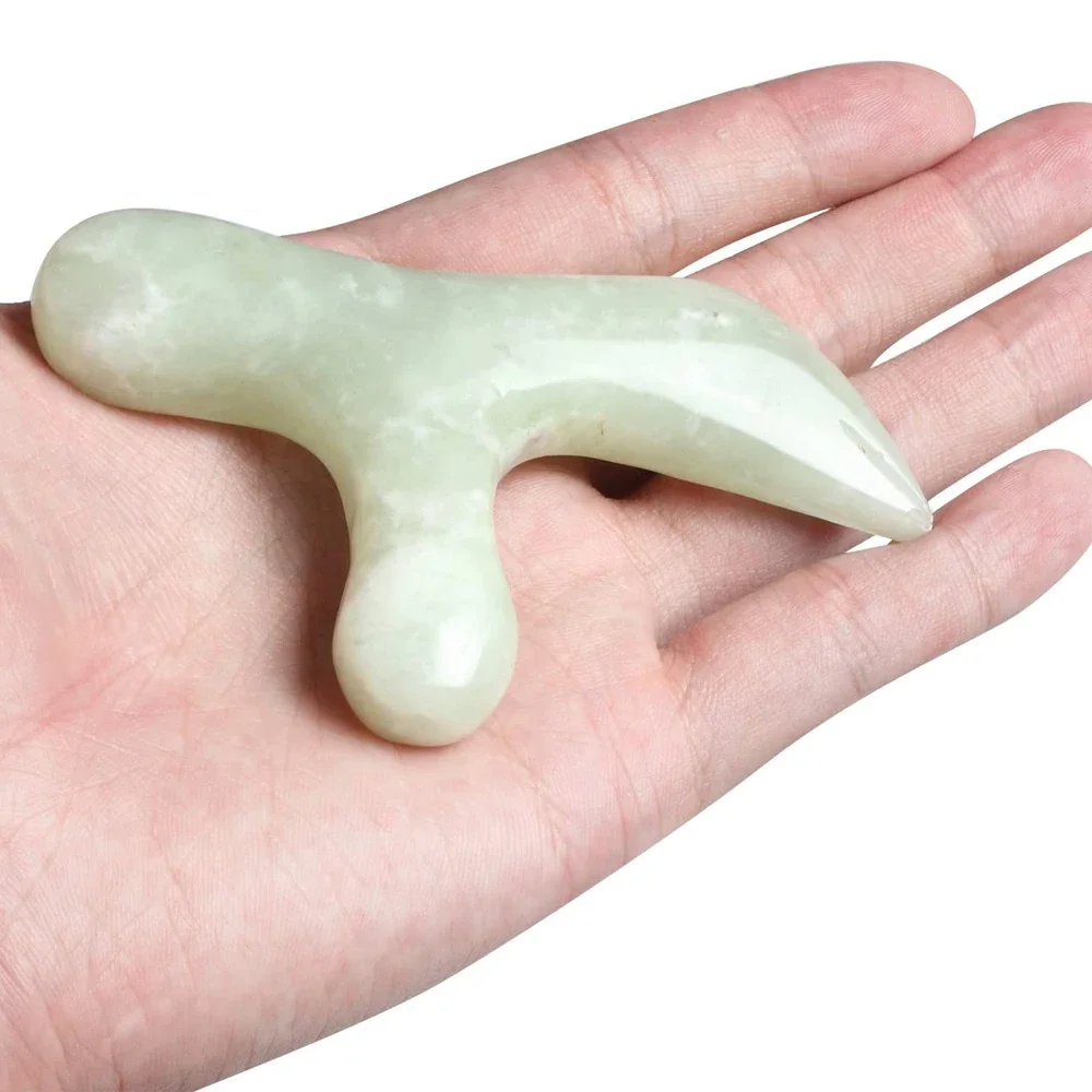 1Pcs Natural Jade Massager Acupuncture Point Massage Foot Care Therapeutic Relief Tool Foot Neck Back Arm Leg Shoulder