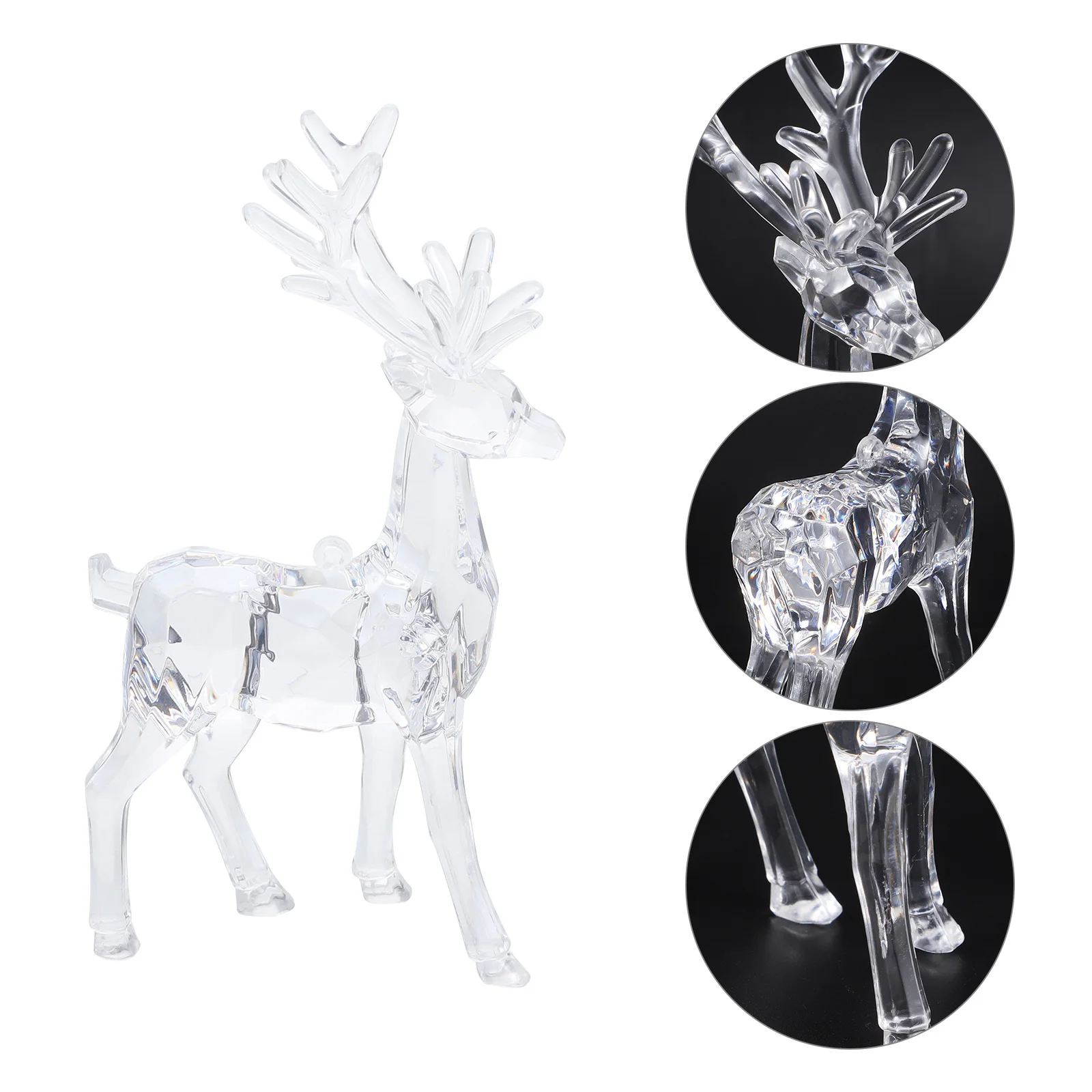

2pcs Clear Desktop Christmas Elk Xmas Elk Figurines Decor For Living Room Office Table Xmas Gift Home Decoration