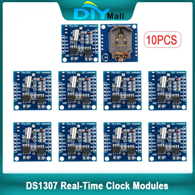Módulo RTC DS1307 de 10 piezas con memoria AT24C32-reloj en tiempo real I2C para proyectos Arduino AVR PIC ARM