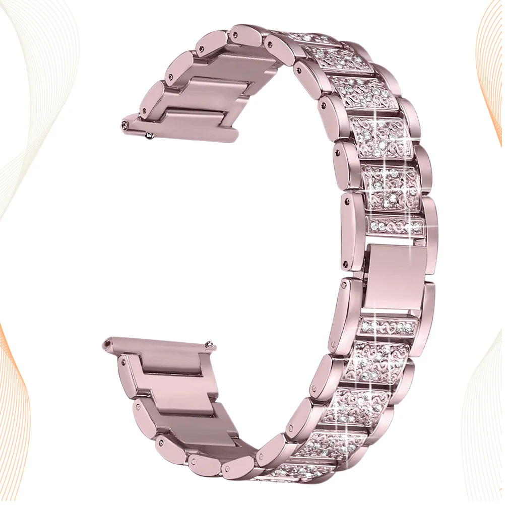 

Creative Metal Diamond Watchband Pink Stylish Simple Wristbands Durable Practical 2 Accessories