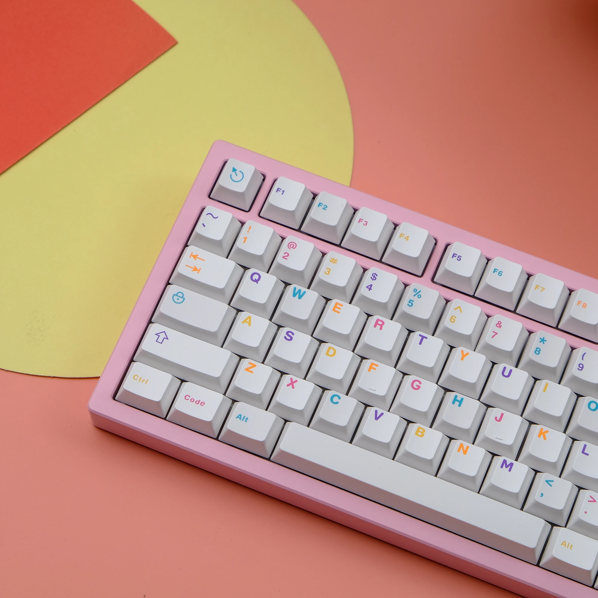 Personalizado Branco Colorido Duplo Tiro Keycaps, 120 Chaves, Perfil Cereja, ABS Keycaps para Cherry Gateron, MX Switches, Teclado Mecânico