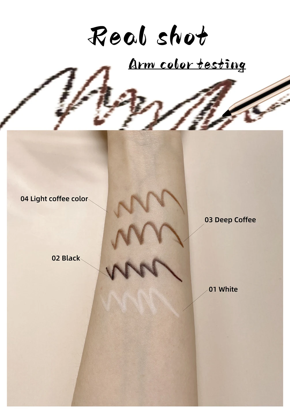 อายไลเนอร์แบบกดอัตโนมัติ แบรนด์ส่วนตัว รับทำโลโก้ กันน้ำ ติดทนนาน ไม่เลอะ แห้งเร็ว สีดำ เมคอัพวีแกน ขายส่ง