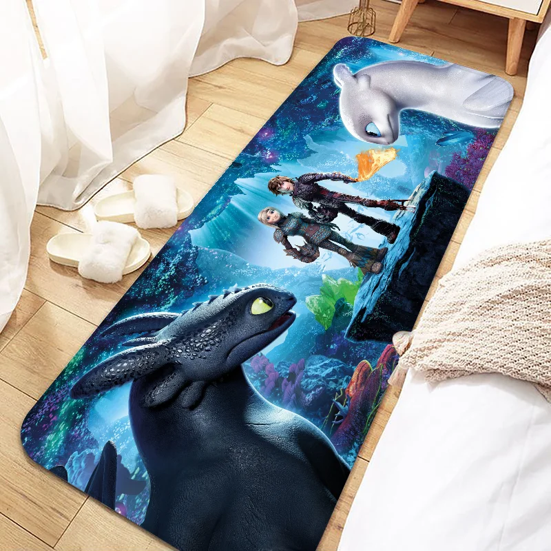 Cute Funny Dragon Toothless Entrance Non-slip Doormat Washable Kitchen Carpet Living Room Hallway Rugs Bathroom Bath Door Mats