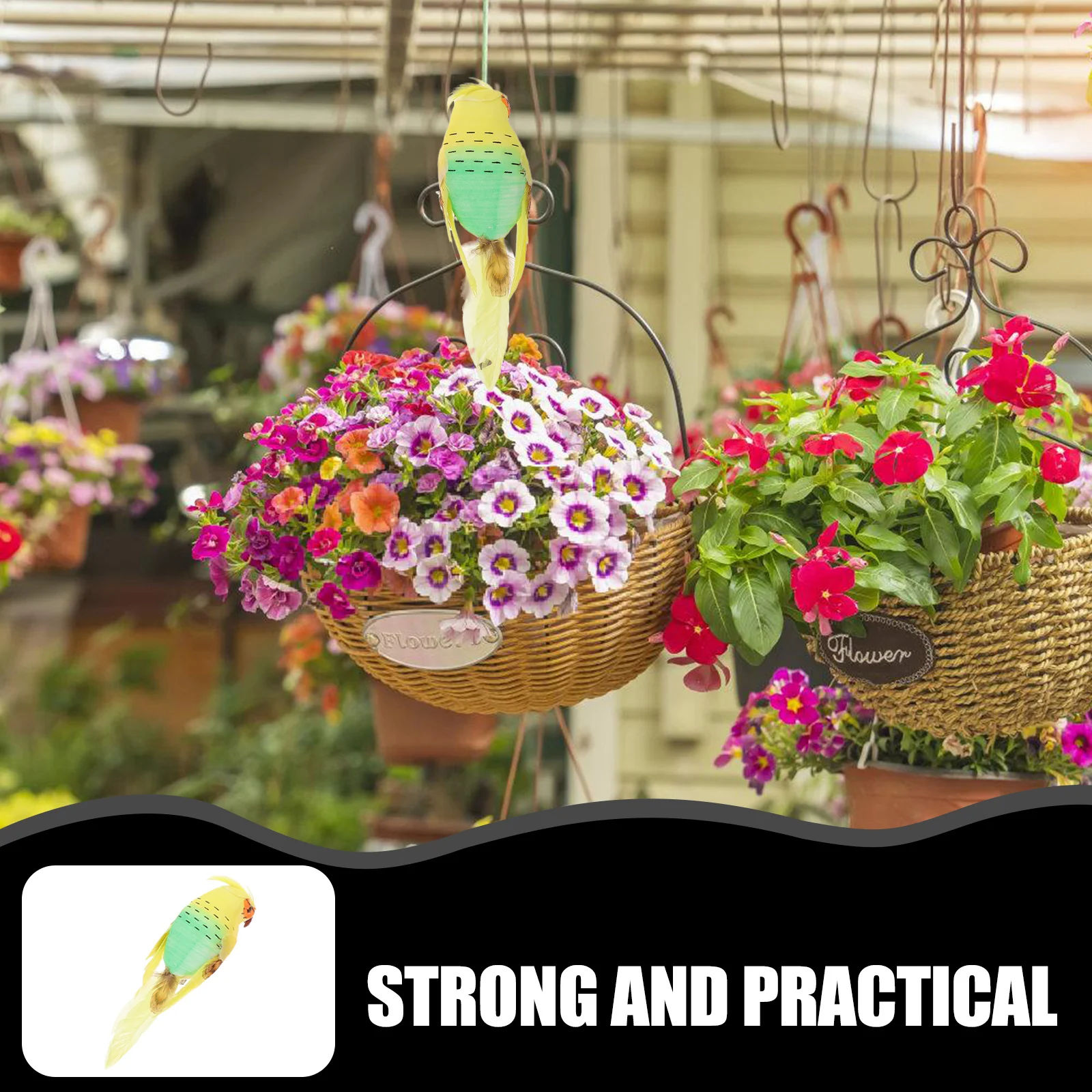 

12 шт., имитация попугая, украшения из пенопласта, реалистичный декор в виде попугая, сад, двор, крытый, открытый, декоративные искусственные птицы