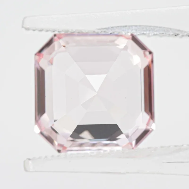 

Hot Sale Lab Grown Sapphire Asscher Cut Sakura Pink Color DIY Charms Jewelry Making Main Materials Selectable AGL Certificate