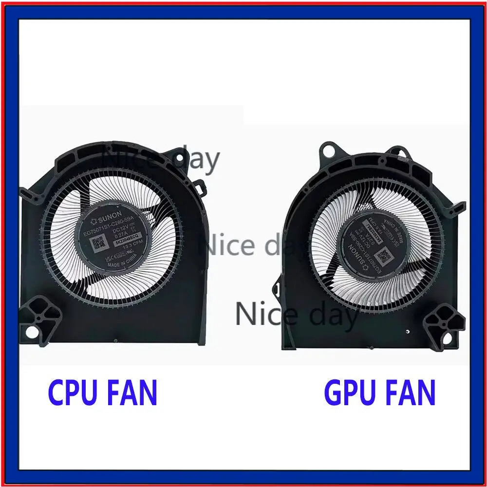 For DELL G15 5530 Laptop CPU GPU Fan EG75071S1-C280-S9A EG75071S1-C290-S9A