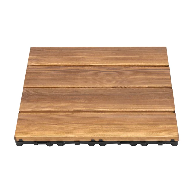 36 Pack 12"x12" Hardwood Interlocking Patio Deck Tiles Waterproof Non Slip Wood Flooring DIY Indoor Outdoor Garden Balcony 7