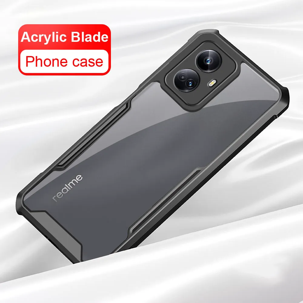 Clear Acrylic Shockproof Phone Case For Realme 10 Pro Plus 5G Realme10Pro 10ProPlus Realmy 10Pro Camera Bumper Slim Cover Coque