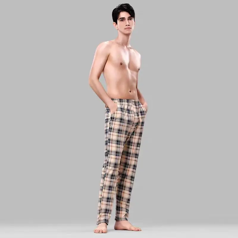 

Men's Pure Cotton Pajama Pants for Spring and Autumn, Comfortable and Stylish Loose Fit Plus Size Casual,High-Quality Long Pants