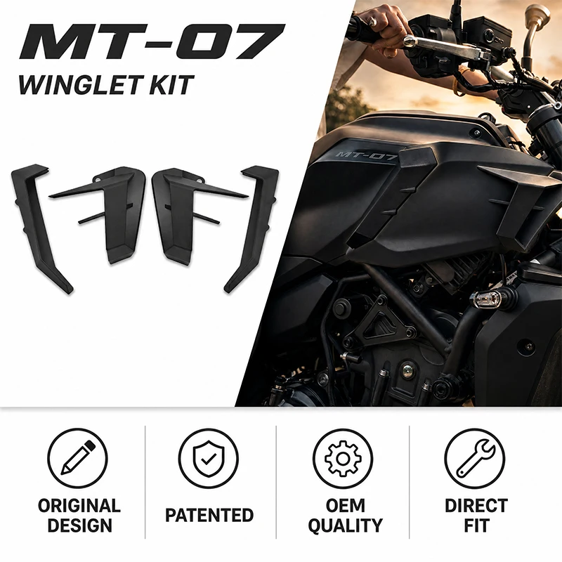 

For Yamaha MT-07 MT07 2025-2026 Motorcycle MT 07 Decorative Winglet Aerodynamic Side Wings Front Spoiler Fairing Protector