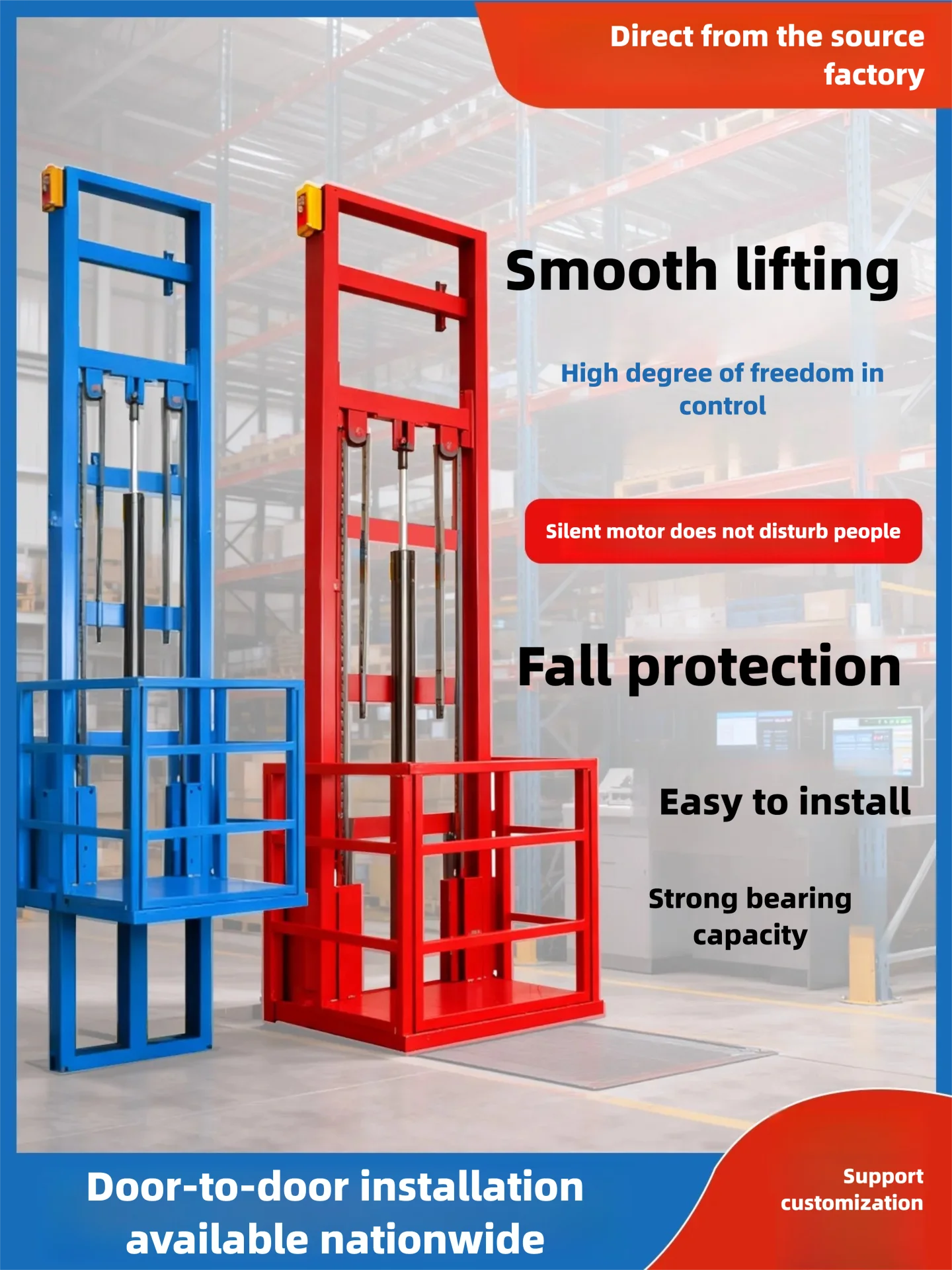 

Electric Lifting Platform Goods Lift Factory Direct Simple Home Lift Small Hydraulic Dual Purpose Elevator