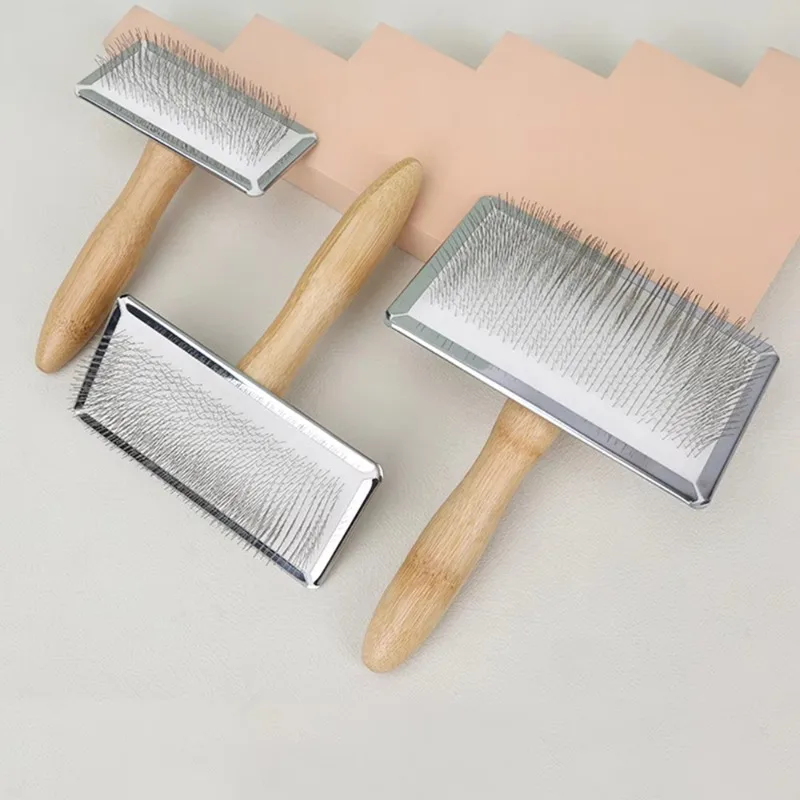 Metal Pet Hair Remover Comb Pet Massage Durable Dog Brush Ergonomic Handle Slicker Brush for Cats Hair Knot Opening