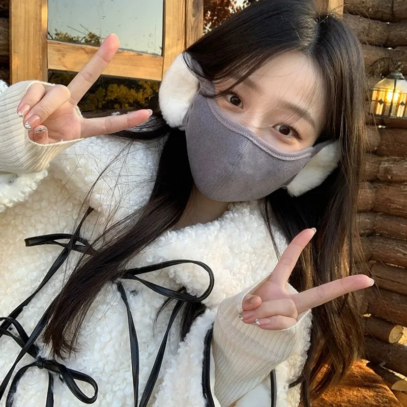 قناع وجه سحابي شتوي للنساء، غطاء وجه مبطن بالصوف الحراري المقاوم للرياح مع تدفئة الأذن، أقنعة حماية للشتاء في الطقس البارد