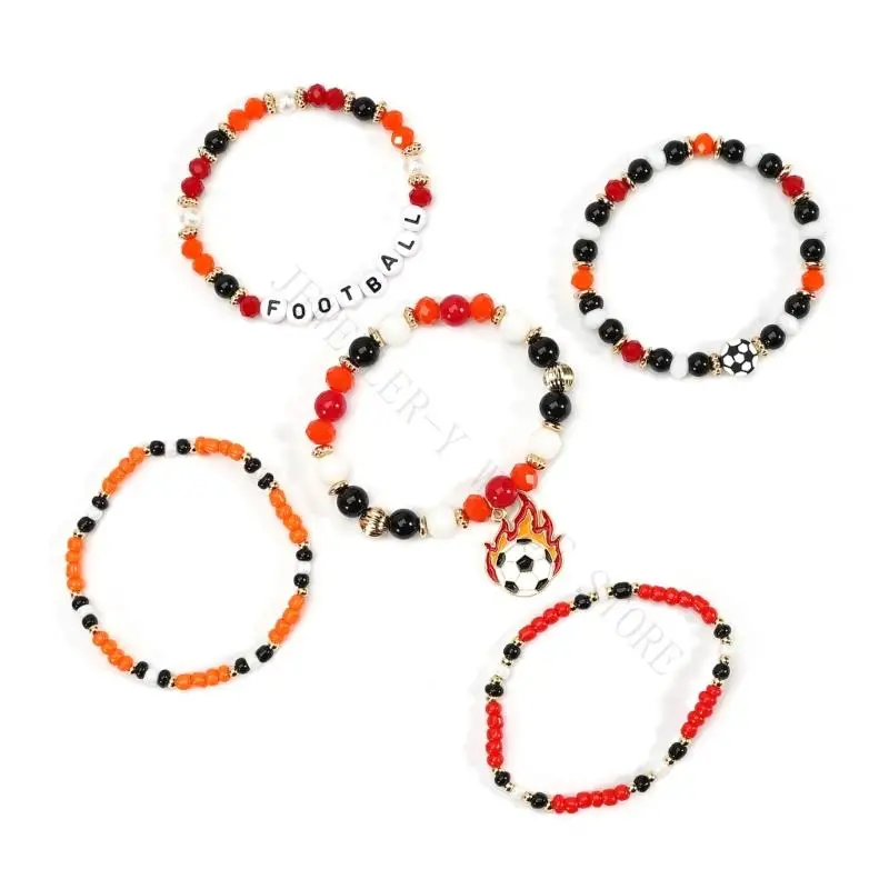 R7UF Stackable Beaded Wristband Unique Jewelry Handstrung Glass Bead Bracelet