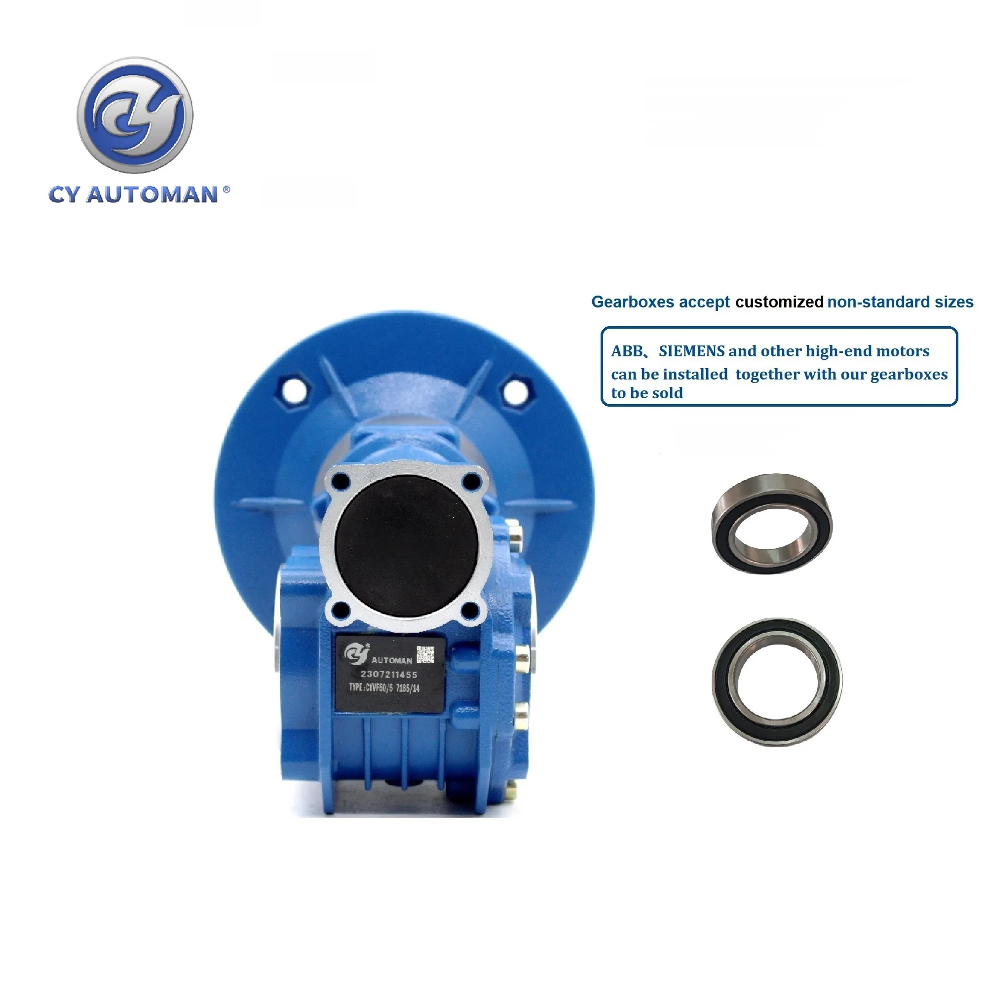 CYAutoman High Torque Worm Gear box NMVF050  Input 14/11/19mm Output 25mm Ratio 5:1/100:1 Suitable for Round Square Flange