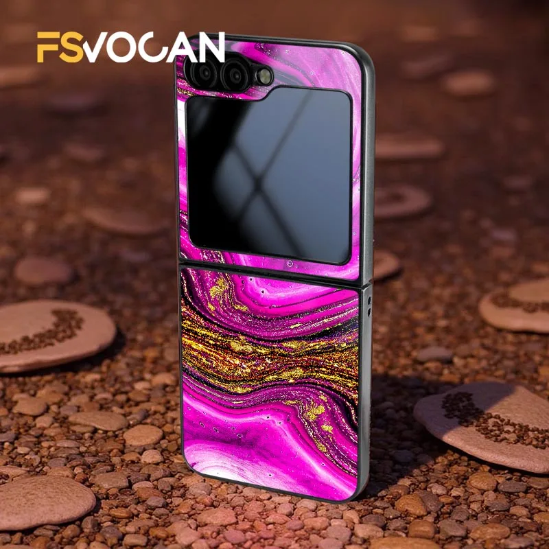 삼성 갤럭시 Z 플립3 플립7 4 5 6 8 마젠타 소용돌이가 귀결점과 얽혀 장치에 빛나는 다채로운 꿈같은 광채를 선사합니다