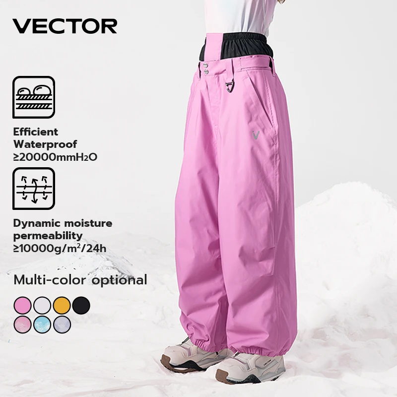 VECTOR Men Women 3L Cotton Ski Pants Winter Warm Windproof Waterproof Outdoor Sports Snowboard Ski Trousers  Snow Pants