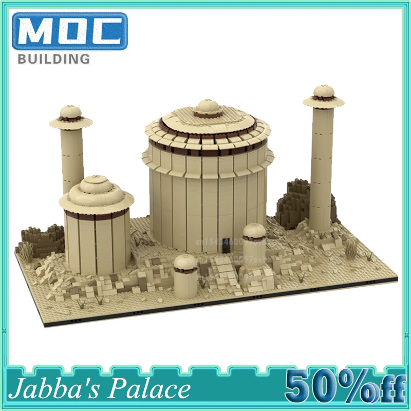 MOC jabba\'s palace Tatooine Architecture Modular Palace Building Blocks Desert City Street View 3D Model Bricks Kids Toys Gift